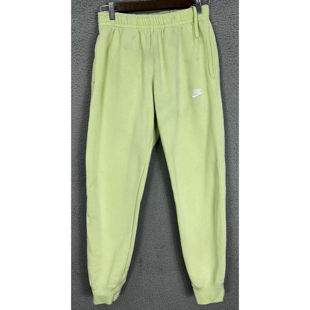Nike Club Fleece Sweatpants Mens Small Green Spellout Logo Swoosh Gorpcore